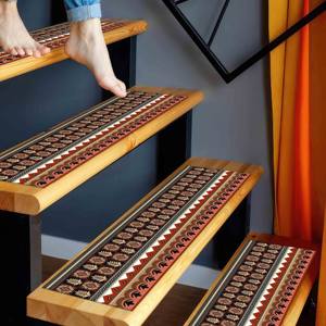 Modern Ethnic Pattern Printed Rug, Easy To Clean Luxury <b>Stair</b> <b>Treads</b>,Step Rug - Product Image 5