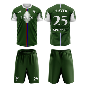 Vente en gros Tenue de football personnalisée pour hommes et femmes, uniforme en polyester respirant avec impression du nom et du numéro de l'équipe, vêtements de football unisexes - Product Image 5