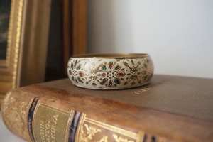 Brazalete ancho de diseñador floral de latón puro 100% hecho a mano, brazalete ajustable, Regalo para mamá - Product Image 4