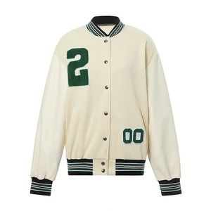 Veste universitaire imprimée en 3D surdimensionnée tendance OEM vestes Letterman coupe-vent pour femmes fabricant de veste universitaire en gros - Product Image 1