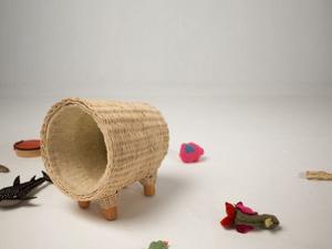 Lit pour animaux de compagnie en rotin naturel fait à la main pour chats et chiens: osier durable, panier respirant, motif animal, meubles d'origine vietnamienne - Product Image 2