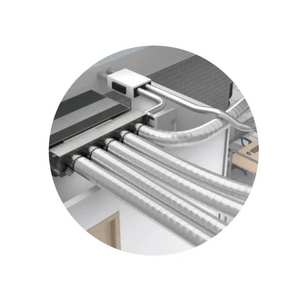 Plénum en mousse de polyuréthane à 2 zones avec registres motorisés de 160 ou 200 mm, systèmes CVC Lindab avec connexion VMC latérale - Product Image 2