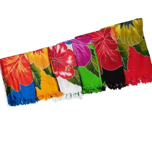 Paréo imprimé fleur Batik, robe de plage, Sarong en rayonne, Cover-Up pour Bikini, nouveau design Offre Spéciale, 100% - Product Image 2