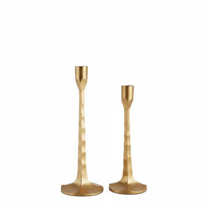 Ensemble de 2 chandeliers classiques en métal argenté, élégants, hauts et fins, de luxe, uniques, faits à la main, écologiques, pour dîner - Product Image 3