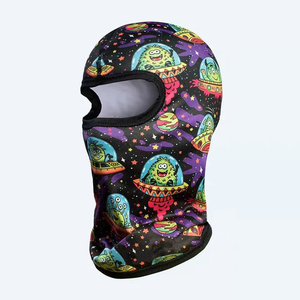 Balaclava personnalisée avec logo imprimé pour le cyclisme, 100% polyester respirant, couvre-visage intégral, masque de ski à un trou - Product Image 3