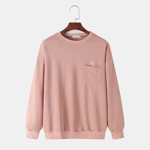 เสื้อสเวตเตอร์มีฮู้ดสำหรับผู้ชายเสื้อสเวตเตอร์มีฮู้ดผ้าคอตตอนโอเวอร์ไซส์ผ้าเทอร์น้ำหนักมากใส่ได้พอดีกับไหล่ตกดีไซน์ใหม่ - Product Image 3