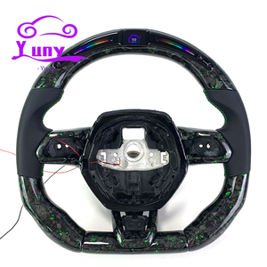 พวงมาลัยรถยนต์ทำจากคาร์บอนไฟเบอร์ LED สำหรับรถ <span class=keywords><strong>Lamborghini</strong></span> Gallrado <span class=keywords><strong>Aventador</strong></span> Huracan LP560 LP550 LP570การออกแบบสไตล์การแข่ง - Product Image 1