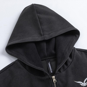 เสื้อมีฮู้ดผ้าคอตตอนสำหรับผู้ชาย, เสื้อฮู้ดพิมพ์ลายสตรีทเลิฟทรงหลวมมีซิปปัก3D สำหรับฤดูหนาว - Product Image 3