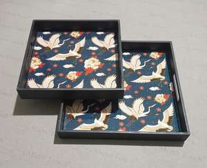 Plateau de service en bois à deux niveaux pour fête de mariage, décoration de table et service de restauration Excellent rapport qualité-prix - Product Image 1