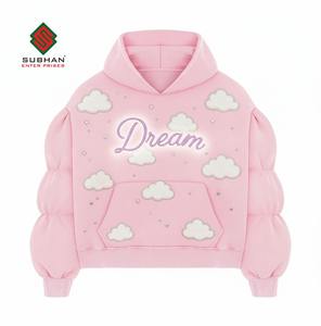 Custom Vintage Breathable Solid Winter 100% Cotton Knitted Waterproof Anti-Wrinkle Windproof Screen Print Rhinestone Acid Wash - Product Image 1