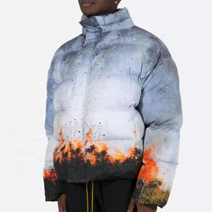 Doudoune ultra-légère avec rembourrage à bulles en tissu d'oie de canard Saison d'hiver Fermeture à glissière Service OEM Veste à impression sublimée - Product Image 5