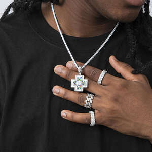 Colgante de Aleación Chapado en Oro para Hombre, Estilo Hip Hop, con Circonitas, Diseño Moderno y Personalizado - Product Image 5