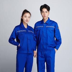 Vêtements de travail antistatiques réfléchissants à manches longues Costumes de travail de construction en coton polyester respirant pour travaux électriques chimiques - Product Image 1