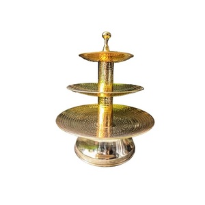 Decoración de fiestas de Año Nuevo, soporte de pastel de madera para decoración de vajilla de Hotel, soporte de Metal para servir pasteles - Product Image 5