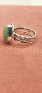 Grossiste Bague en argent sterling 925 faite à la main Turquoise cuivre vert naturel Pierre de naissance Vintage Mariage Fiançailles Anniversaire - Product Image 5