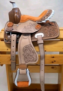 Prix de vente en gros Nouveau design Selle occidentale en cuir pour enfants pour une utilisation sécuritaire Disponible au prix de vente en gros de l'Inde - Product Image 3