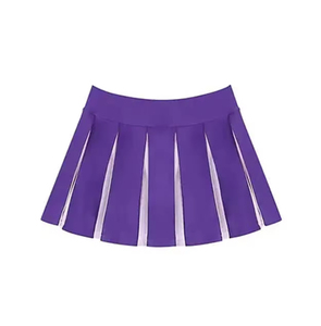 Ensemble deux pièces pour femmes, haut sans manches à bretelles avec jupe plissée, uniforme sportif violet à paillettes, printemps été - Product Image 4
