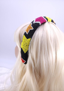 Bandeau brodé multicolore fait main pour femmes et filles, collection Jour de match, bandeau à vendre - Product Image 6