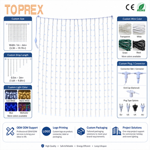 Commercial Grade <strong>LED</strong> Waterfall <strong>Curtain</strong> <strong>Light</strong> 3M Waterproof String for Hotel Festival Project Factory Direct Wholesale - Product Image 3