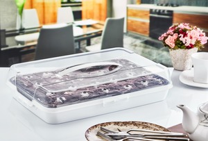 AFOSSA Boîte de rangement pour gâteaux avec couvercle transparent pour un transport facile et une fraîcheur Grande pâtisserie et boulangerie avec poignées sécurisées - Product Image 6