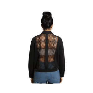 Vestes en jean noires d'inspiration gothique en gros avec dos en dentelle transparente, vêtements d'extérieur formels pour l'été et l'hiver - Fabricant et exportateur - Product Image 1