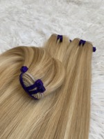 Vente en gros d'extensions de cheveux humains vierges vietnamiens 100% Machine à balayer en surbrillance Double trame trame de génie de style droit