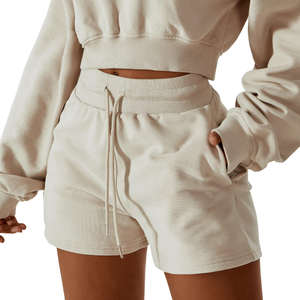 <b>Women</b> Girls Elastic Waist Comfortable Running Jogging Drawstring <b>Loose</b> Cotton Sports <b>Shorts</b> - Product Image 2