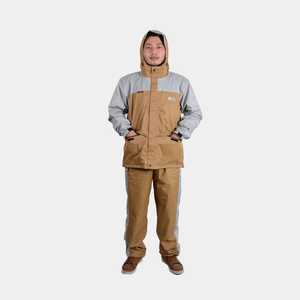 Conjunto de ropa de abrigo impermeable duradero gris/marrón para hombre - Product Image 5