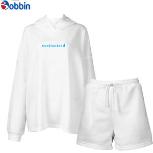 Ensemble de sport deux pièces personnalisé pour femme 2025 – Sweat à capuche et short de fitness couleur unie – Collection automne - Product Image 6