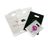 Sacs de Fête en Plastique Mylar Pliables avec Logo Personnalisé, Sac Transparent à Poignées pour Boutique, Shopping, Supermarché – Sacs T-Shirt