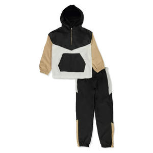 Conjunto de chándal cortavientos impermeable personalizado, chaqueta transpirable para exteriores con pantalón, patrón sólido y logotipo personalizado - Product Image 1