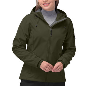 เสื้อแจ็คเก็ตกันลมแบบปรับขนาดได้สำหรับผู้หญิง แจ็คเก็ตซอฟต์เชลล์แบบมีซิปด้านหน้า สวมใส่สบายๆ - Product Image 1