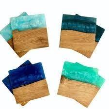 Artesanías de Madera con Resina, Utensilios de Cocina, Posavasos, Alfombrillas y Protectores para Té, Café y Leche, Diseño Antideslizante - Product Image 5