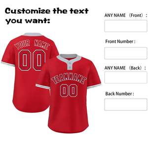 100% Polyester Deux Boutons Style Chemises Baseball Jersey Sublimation Personnalisée Baseball Porter Softball Équipe Jersey - Product Image 3