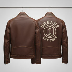 Blouson aviateur en cuir artisanal personnalisé, toile enduite, col montant, design d'hiver, respirant, coupe-vent, quincaillerie durable, à capuche, pour homme - Product Image 4