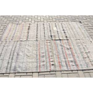 พรมขนสัตว์สีเทาร่วมสมัยขนาด5.2x7.6ฟุตแบบตุรกีพรมห้องนั่งเล่นลายนามธรรมสำหรับทางเข้าห้องโถงสี่เหลี่ยมผืนผ้าพื้นที่น้ำยาง - Product Image 3