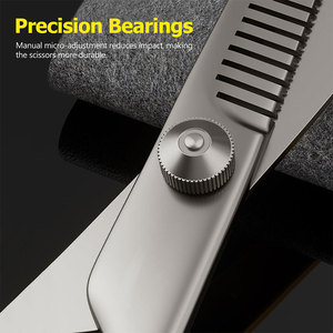 กรรไกรตัดผมสเตนเลสสตีล28ซี่สีดำขนาด6นิ้วกรรไกรตัดผม - Product Image 5