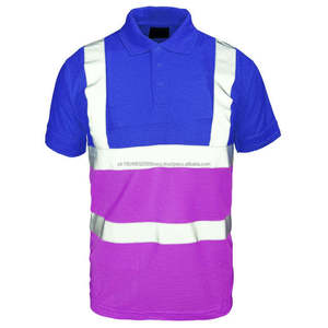 Premium Men's <b>Hi</b> <b>Vis</b> <b>T</b>-<b>Shirt</b> <b>Hi</b> <b>Vis</b> Workwear Reflective Safety Polo <b>Shirt</b> 100% Polyester Workwear - Product Image 2