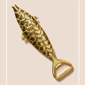 Ouvre-bouteille de bière de poisson d'or en laiton pur, ouvre-bouchon de bouteille - Product Image 1