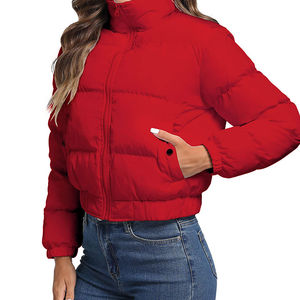 Veste d'hiver tendance haut de gamme pour femmes, polyvalente et chaude, avec un tissu en toile de couleur unie brillante, style doudoune, veste d'extérieur 2026 - Product Image 6