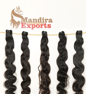 Extensiones de cabello humano indio, 100% mechones naturales, sin procesar, virgen, Bodywave - Product Image 3