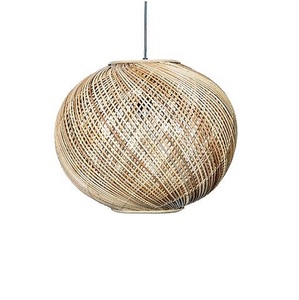 Lámpara colgante negra decorativa, lámpara de mesita de noche tradicional de ratán, colgante semiredondo, superventas - Product Image 5