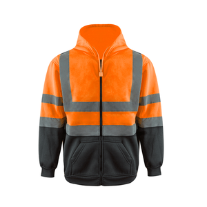 Mens hi-vis an toàn phản quang Áo khoác dây kéo hoodie áo cho giao thông ấm hơn an ninh bảo hộ lao động đồng phục làm việc quần áo - Product Image 5