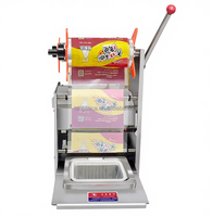 Machine manuelle de scellage de gobelets 2 stations 4 gobelets, scelleuse de couvercles pour barquettes, emballage et collage pour contenants en plastique de thé aux perles et plats à emporter