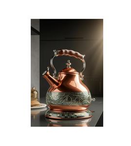 Bouilloire à thé en cuivre durable avec doublure en étain pour une ébullition sûre et une utilisation durable dans les cuisines modernes et traditionnelles - Product Image 3