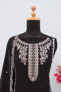 Elegante vestido de Georgette de imitación pesado con Moti y Stone Work Ideal para recepciones de fiestas formales y celebraciones festivas - Product Image 2