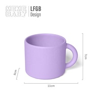 Bebek silikon kap Tumbler kahve fincanı gıda sınıfı güvenli renkli desen baskı süblimasyon çocuk içme çocuk kulplu fincan