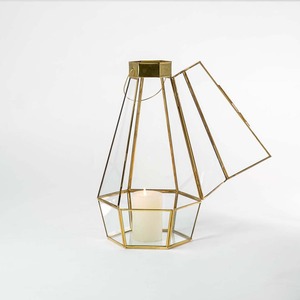 Iron Metal <b>Candle</b> Holder and Lantern With Beautiful Gold Colour Creative Design for <b>Dinner</b> & Room Decor - Product Image 2