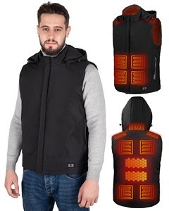 Chaleco Térmico para Hombre con Capucha y Cierre de Cremallera, Aislamiento Térmico, para Invierno, de Poliéster, sin Mangas, Grapple Master - Product Image 1