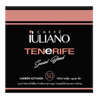 Kapsul Kopi Berkafein Caffe Iuliano Tenerife Special Blend 50-Pack Rasa Netral Lembut Arabika Kompatibel dengan Espresso, Bebas Gula dan Kacang